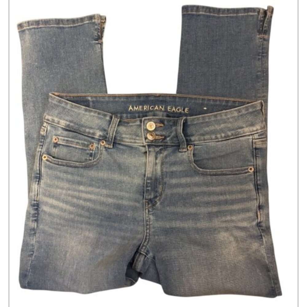 American Eagle Next Level Stretch Artist Crop Denim Jeans Size 8